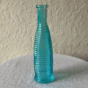 Teal Glass Vase- 7”x2”